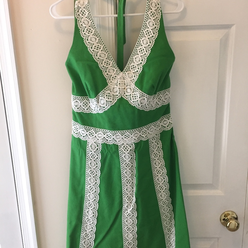 Willi Smith Green and White Backless Dress - Picture 3 of 5